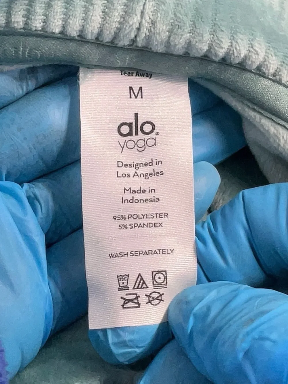 Alo Yoga Velvet Ribbed Baller Hoodie - Blue Agave